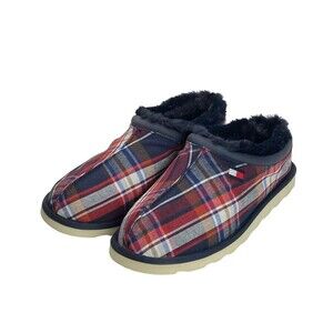 Tommy Hilfiger Men's Wisco Plaid Slippers Dark Blue Size 9 Men’s Slip On New